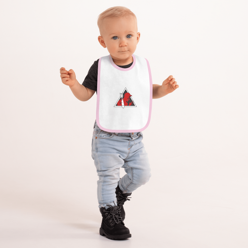 Red Devil Embroidered Baby Bib