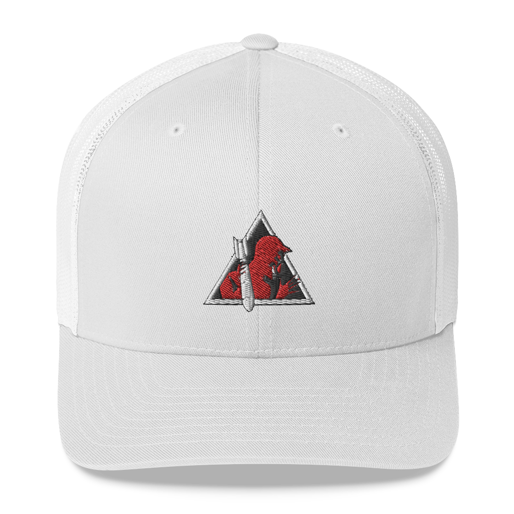 Gothic Men's Thunder Curved Bill Trucker Cap, Red Devil